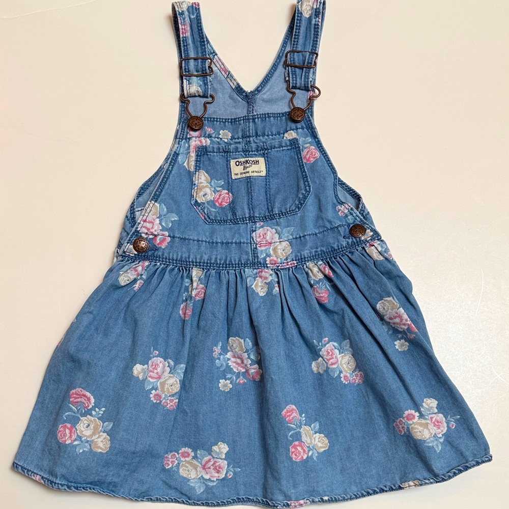 OshKosh B'gosh Denim Floral Jumper Dress | 4T
